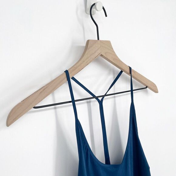 T Alexander Wang Racerback Midi Slip Dress Raw Trim Indigo Blue Women's 4 NEW - Picture 3 of 9